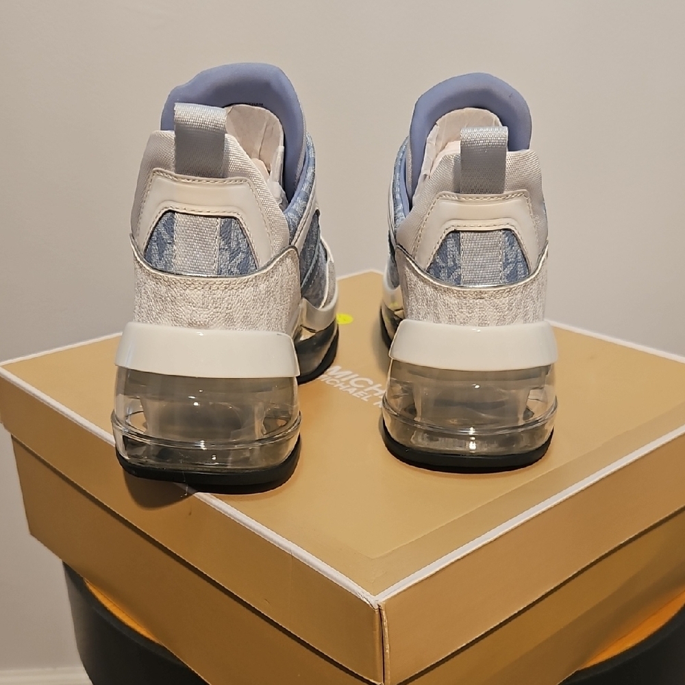 Michael Kors Denim and White High-Top Sneakers - Picture 5 of 10